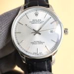 Replica Rolex Best Edition with 8215 Movement Italian Calf Leash Black/Red Watch Strap 40mm Watch